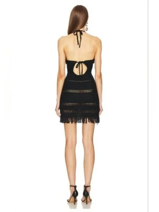 NWT Isabel Marant Etoile Aralia Black Crochet Mini Dress